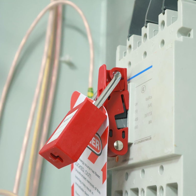 AuRandoo Circuit Breaker Lockout,Breaker Box Lock for 110-240V Electrical Panels - Single/Double Toggle Red Electrical Box Lockout Tagout OSHA Compliant - Image 2